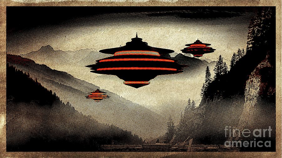 Fantasy Digital Art - UFO Pop Art by Raphael Terra #3 by Esoterica Art Agency