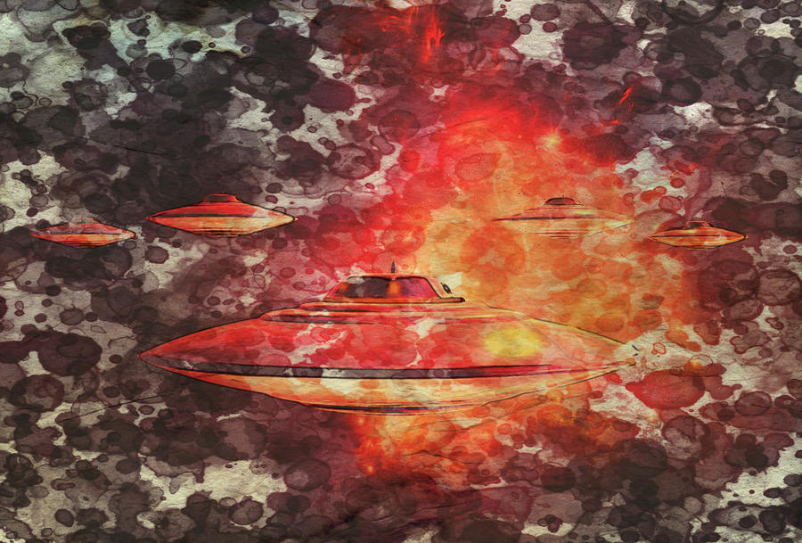 Fantasy Painting - UFO Variations by RT and MB #3 by Esoterica Art Agency