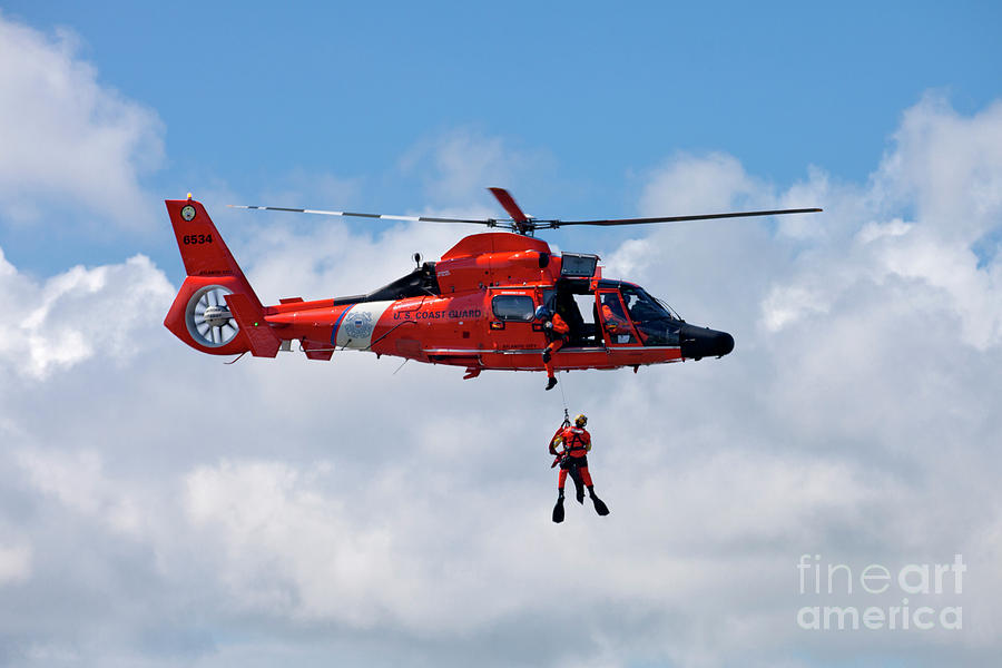 US Coast Guard MH-65-C Dauphin Rescue helicopter #2 Photograph by Anthony Totah