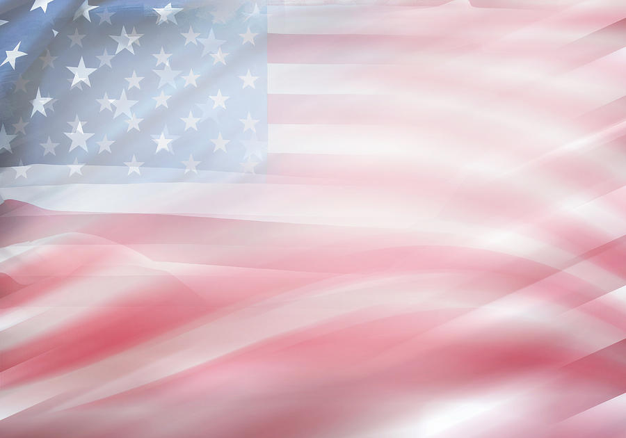 USA flags 3 Digital Art by Les Cunliffe