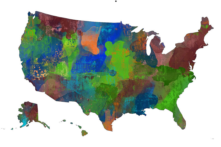 U.S.A. Map #3 Digital Art by Marlene Watson
