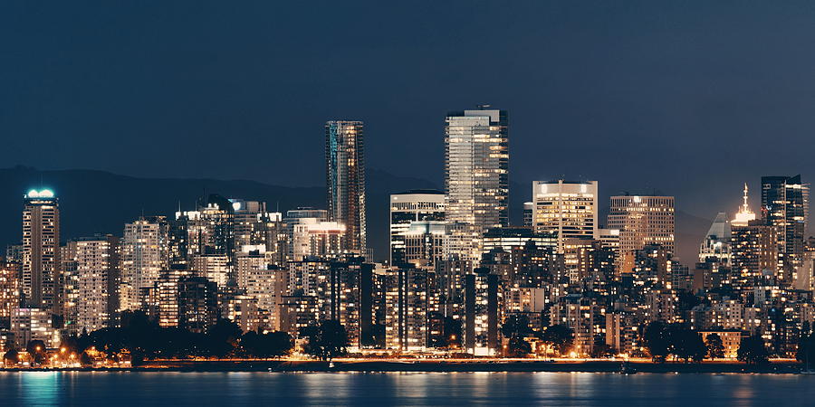 Vancouver at night #3 Photograph by Songquan Deng