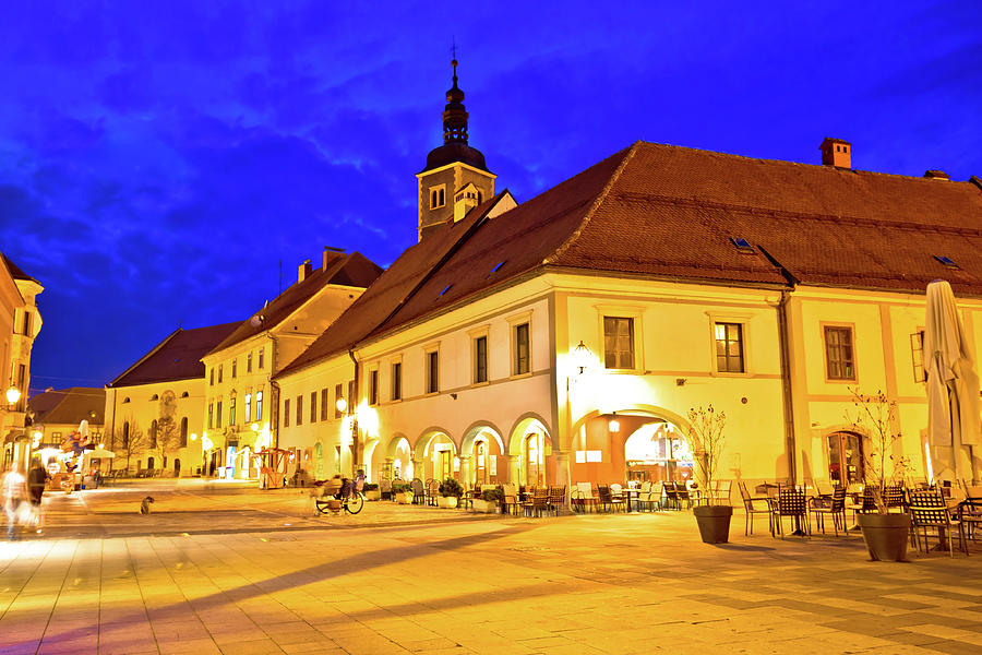 Varazdin baroque square evening view #3 Photograph by Brch Photography