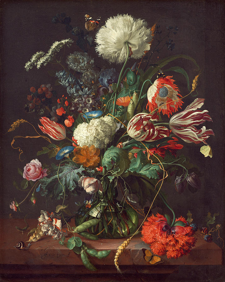 Jan Davidsz De Heem Painting - Vase of Flowers #3 by Jan Davidsz de Heem