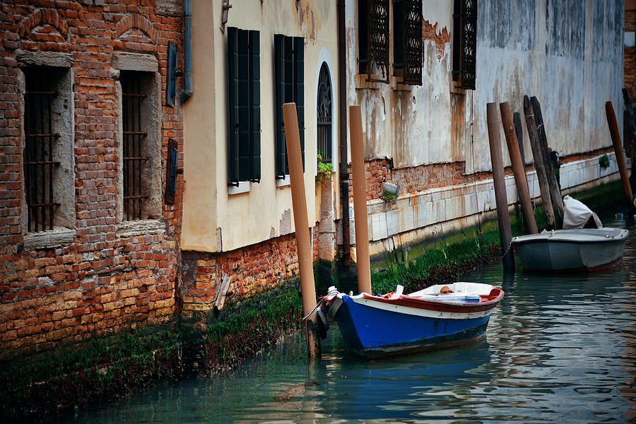 Venice boat alley #3 Photograph by Songquan Deng
