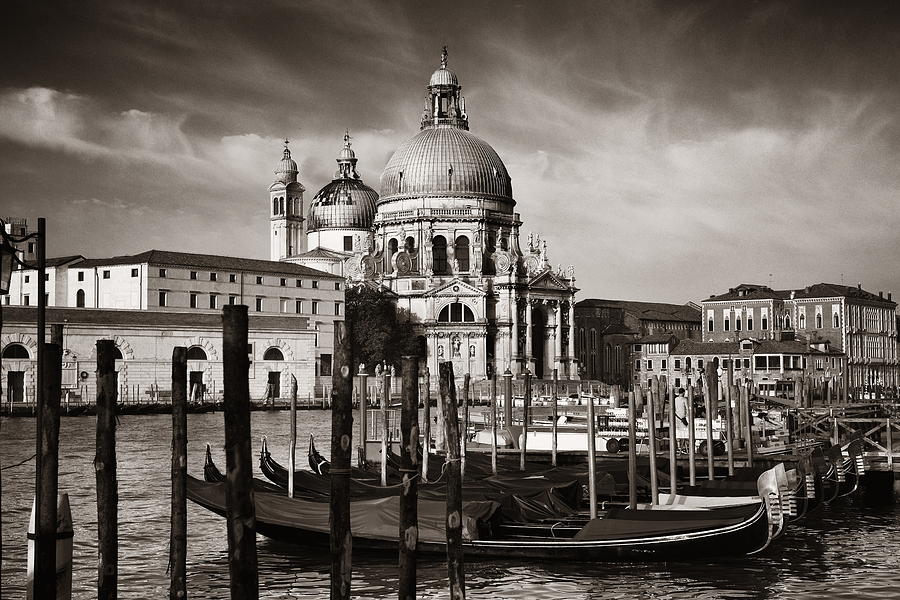 Venice Grand Canal sunrise and boat #3 Photograph by Songquan Deng