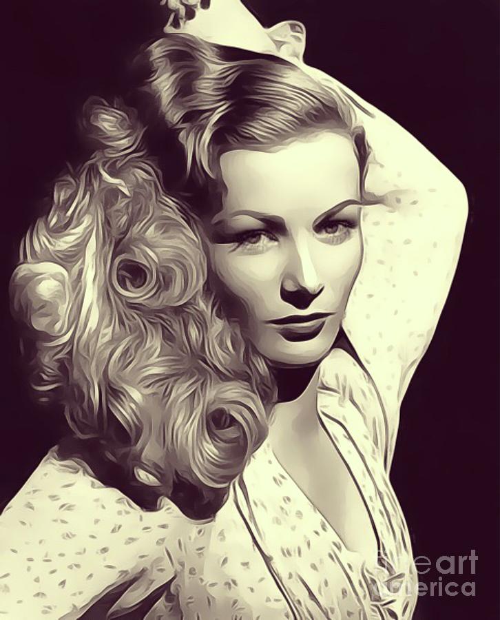 Hollywood Digital Art - Veronica Lake, Vintage Actress #3 by Esoterica Art Agency