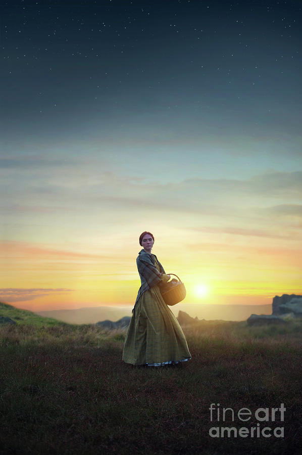 Victorian Woman On The Moors At Sunset #3 Photograph by Lee Avison