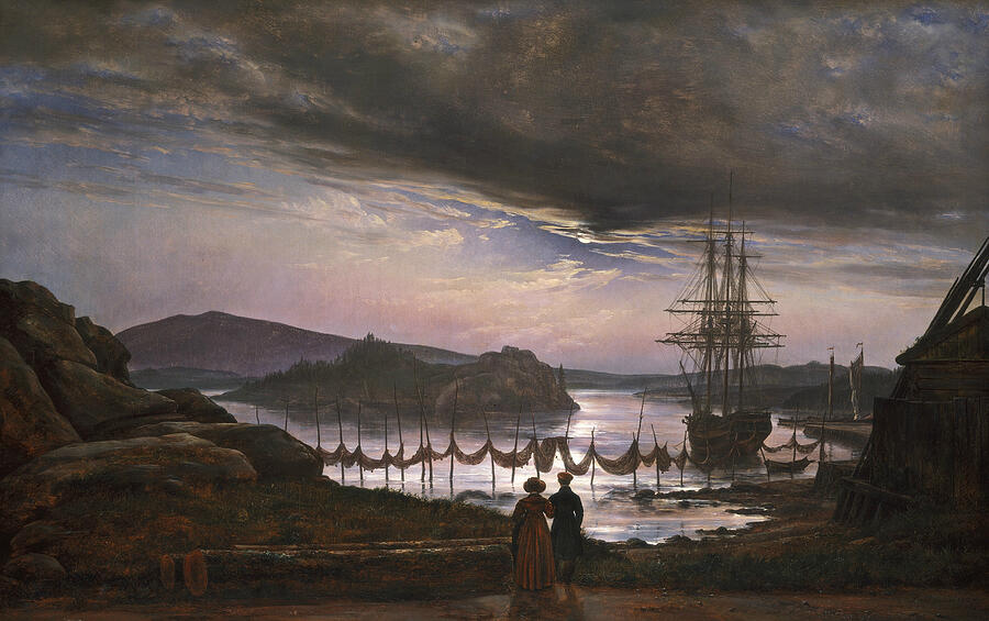 View from Vaekero near Christiania, from 1827 Painting by Johan Christian Dahl