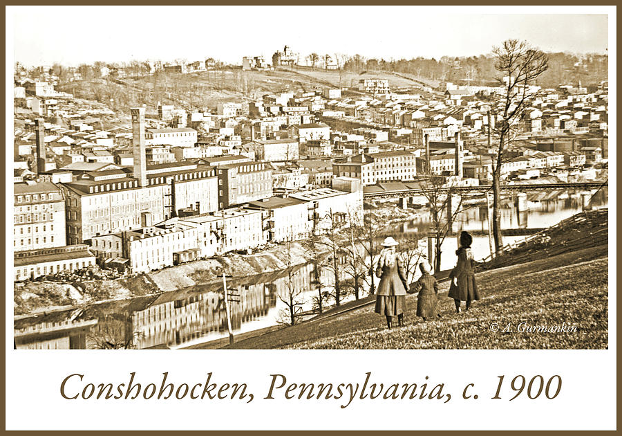 View of Conshohocken, Pennsylvania, c. 1900, Vintage Photograph Photograph by A Macarthur Gurmankin