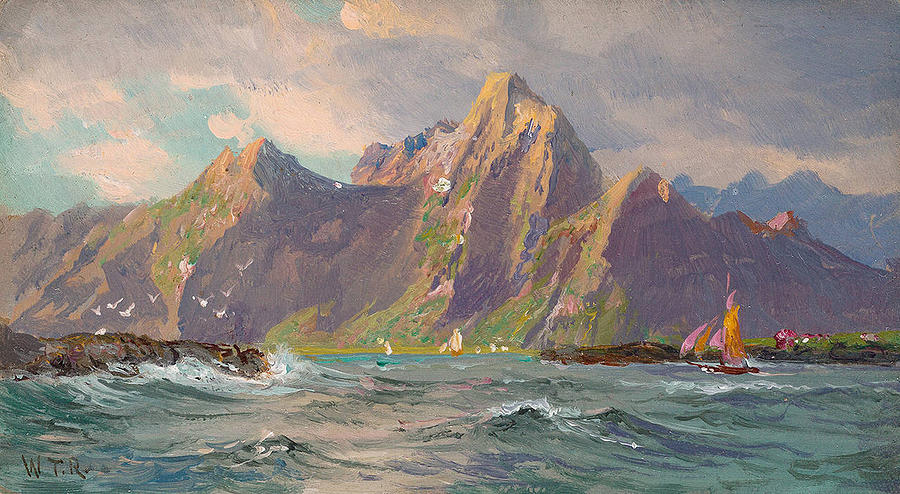 View of Loften Islands #3 Painting by William Trost