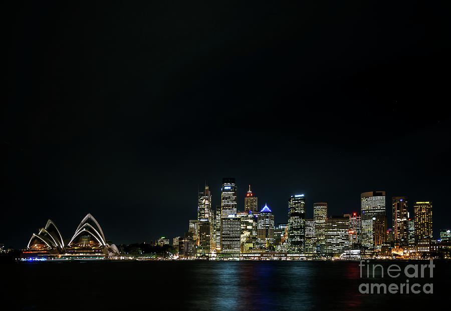 View Of Sydney City Harbour In Australia At Night #3 Photograph by JM Travel Photography