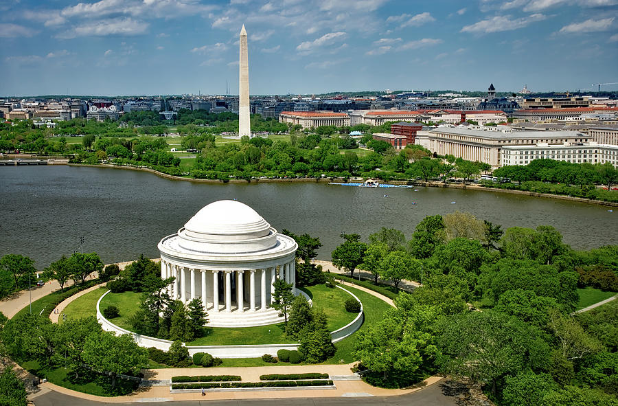 Washington D.c. Photograph - View of the Jefferson Memorial and Washington Monument #3 by Mountain Dreams