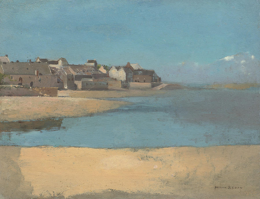 Odilon Redon Painting - Village By The Sea In Brittany #3 by Odilon Redon