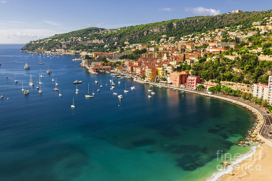 Boat Photograph - Villefranche-sur-Mer view on French Riviera 2 by Elena Elisseeva
