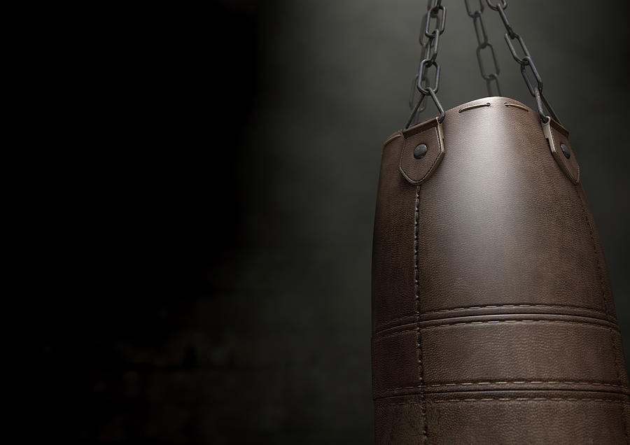 Punching bag. 3d digital render of a heavy punching bag isolated on white  background. | CanStock