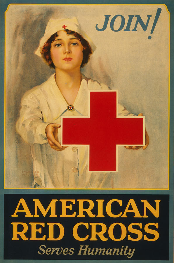 Vintage Red Cross #3 Painting by Vintage Pix