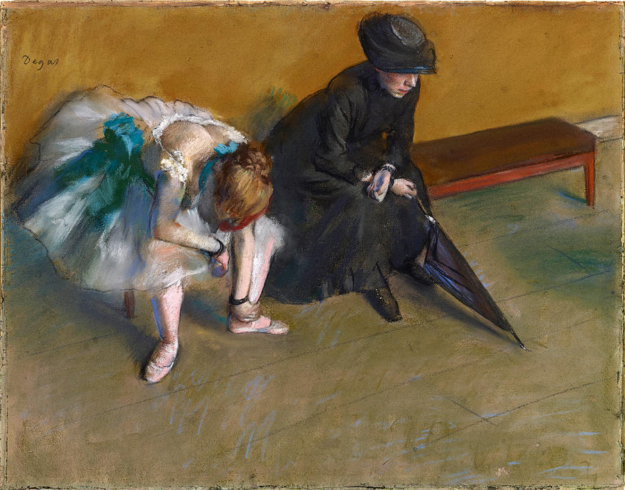 Edgar Degas Drawing - Waiting #3 by Edgar Degas