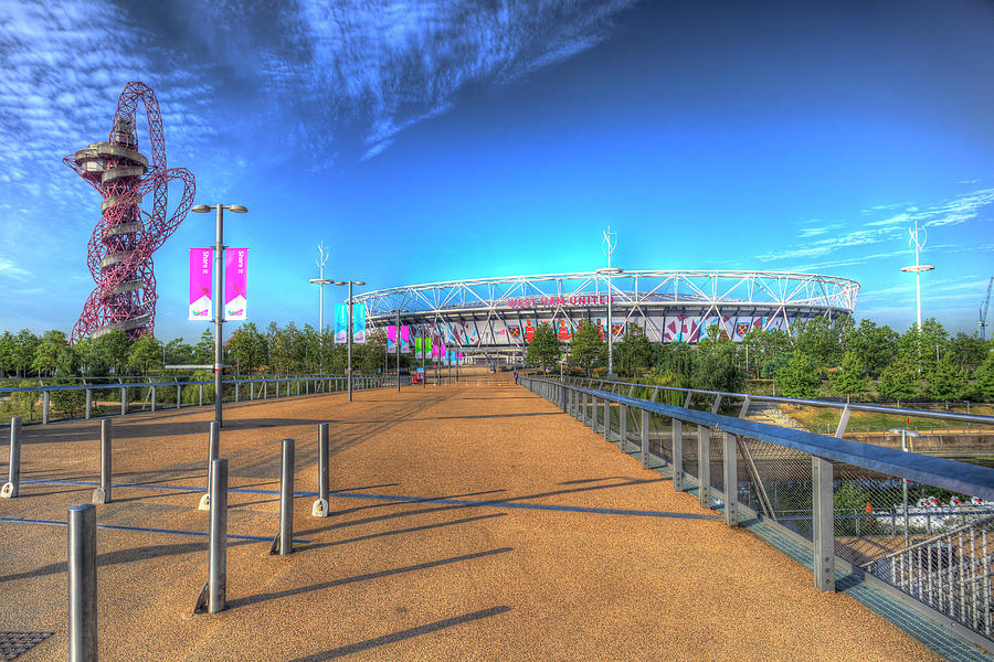 West Ham FC Stadium And The Arcelormittal Orbit  #3 Photograph by David Pyatt