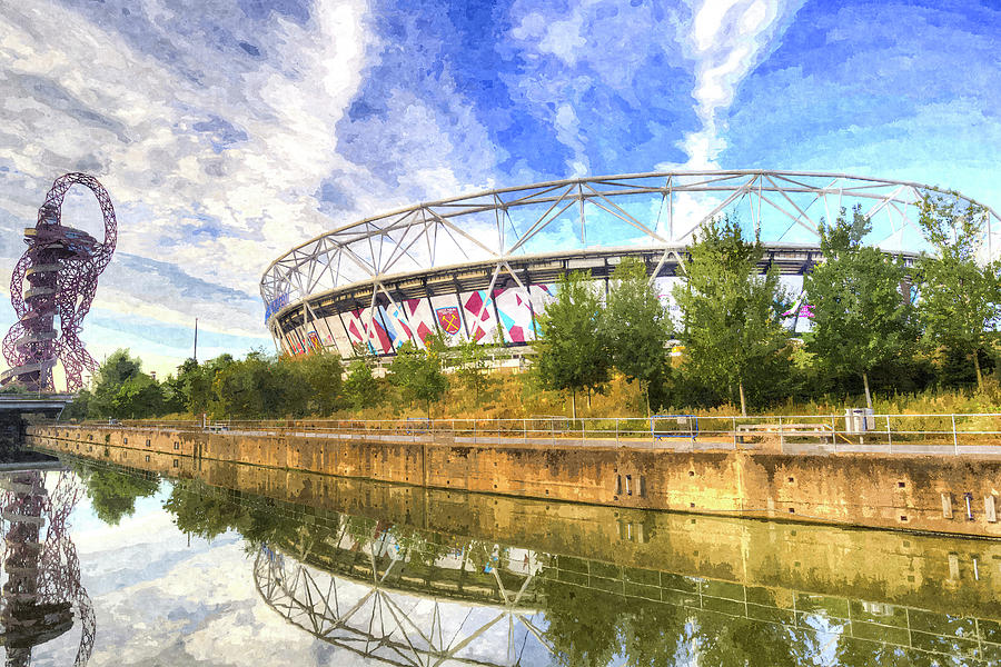 West Ham Olympic Stadium And The Arcelormittal Orbit Art #3 Photograph by David Pyatt