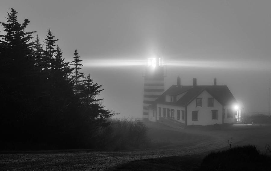 Black And White Photograph - West Quoddy Lighthouse  #3 by Trace Kittrell