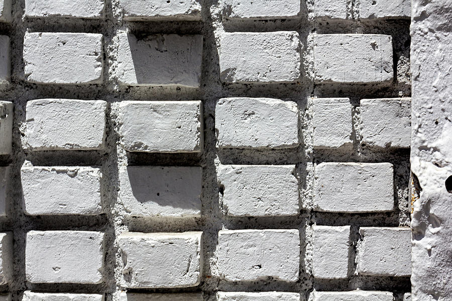 White Painted Brick Wall #3 Photograph by Robert Ullmann