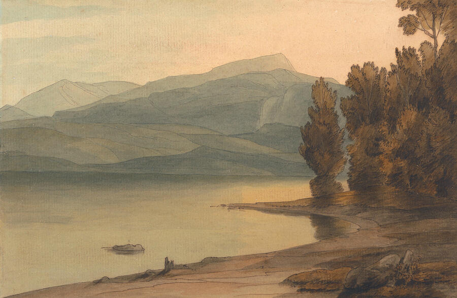 Windermere at Sunset, from 1786 Painting by Francis Towne