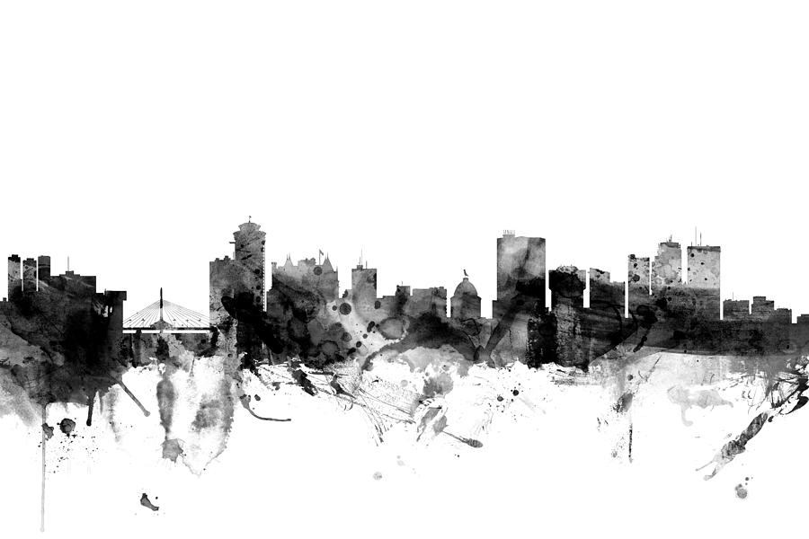 Winnipeg Canada Skyline #3 Digital Art by Michael Tompsett