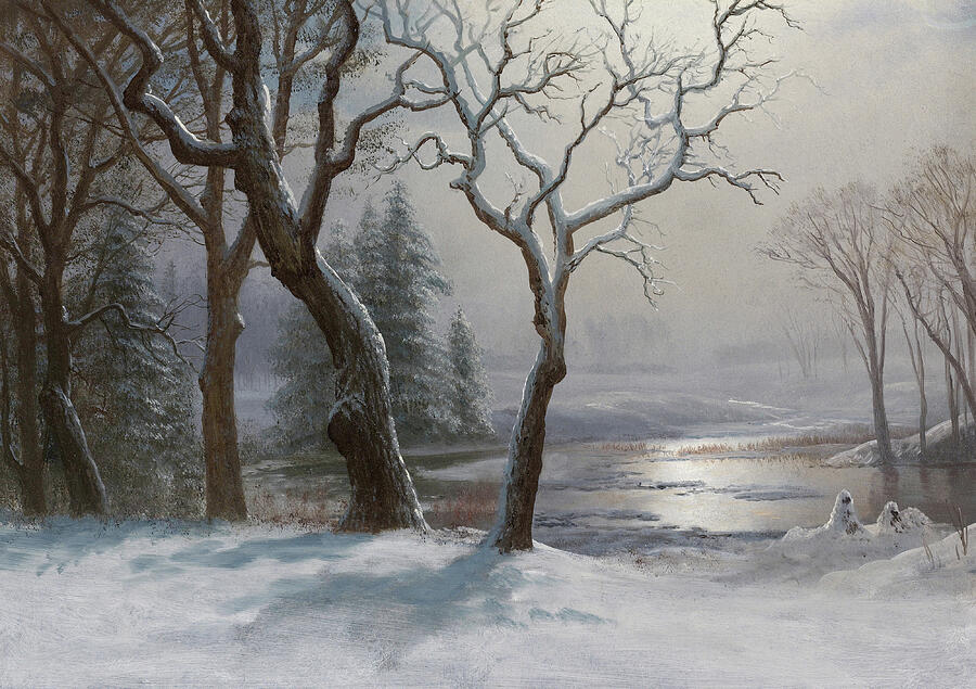 Winter in Yosemite, by 1902 Painting by Albert Bierstadt Winter in Yosemite, by 1902 Painting by Albert Bierstadt