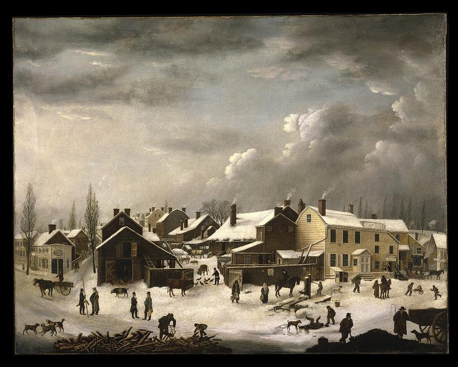 Winter Scene in Brooklyn #3 Painting by Francis Guy