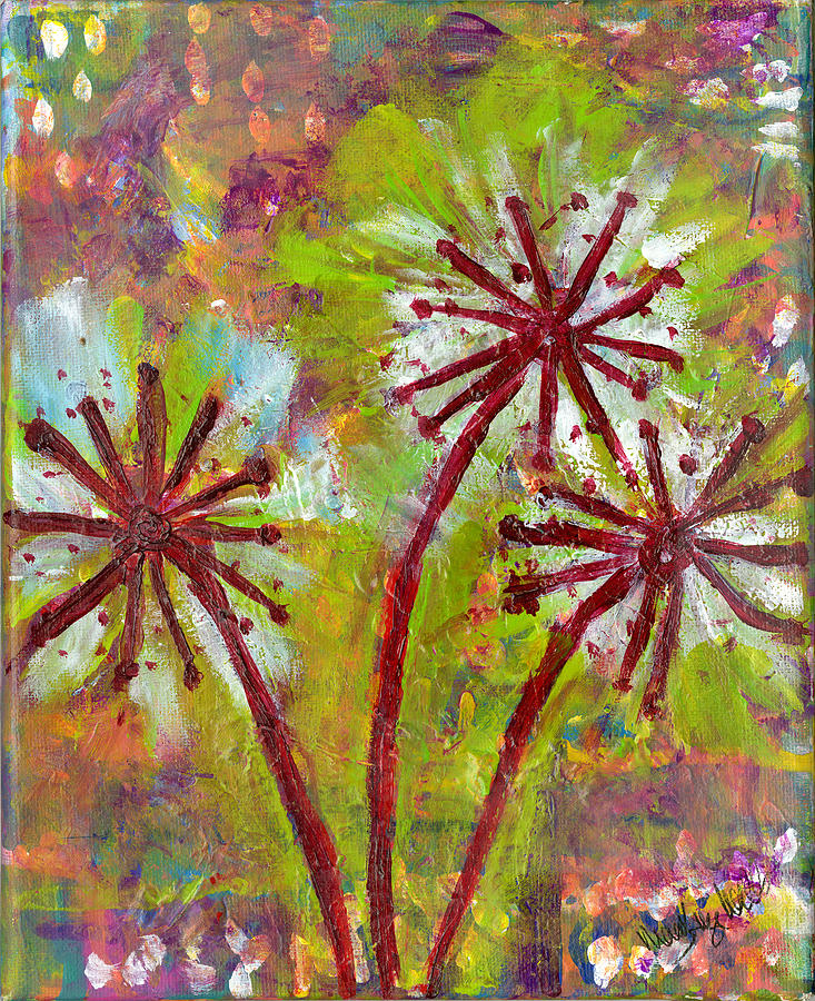 Abstract Nature Mixed Media - 3 Wishes by MaryKaye Wells