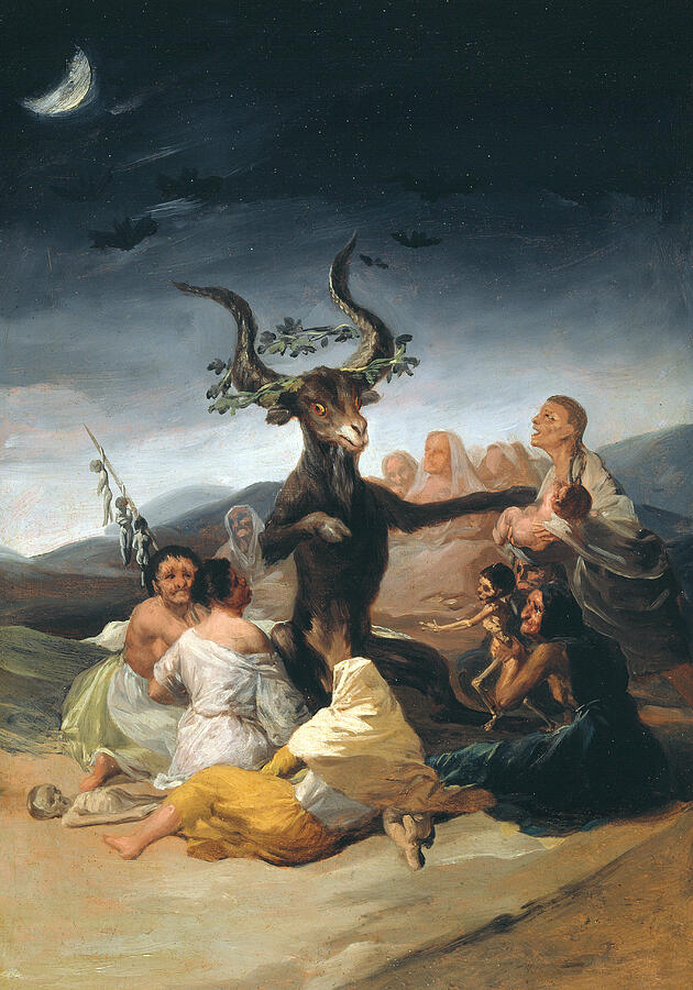 Witches Sabbath, from 1797-1798 Painting by Francisco Goya