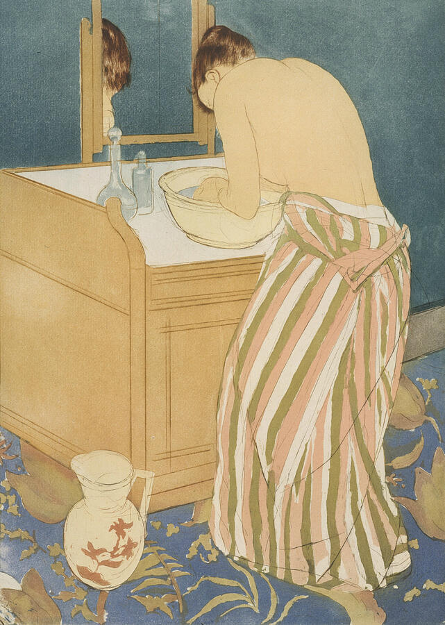 Woman Bathing, from 1890-1891 Relief by Mary Cassatt