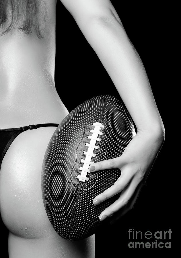 Woman with a Football #3 Photograph by Maxim Images Exquisite Prints