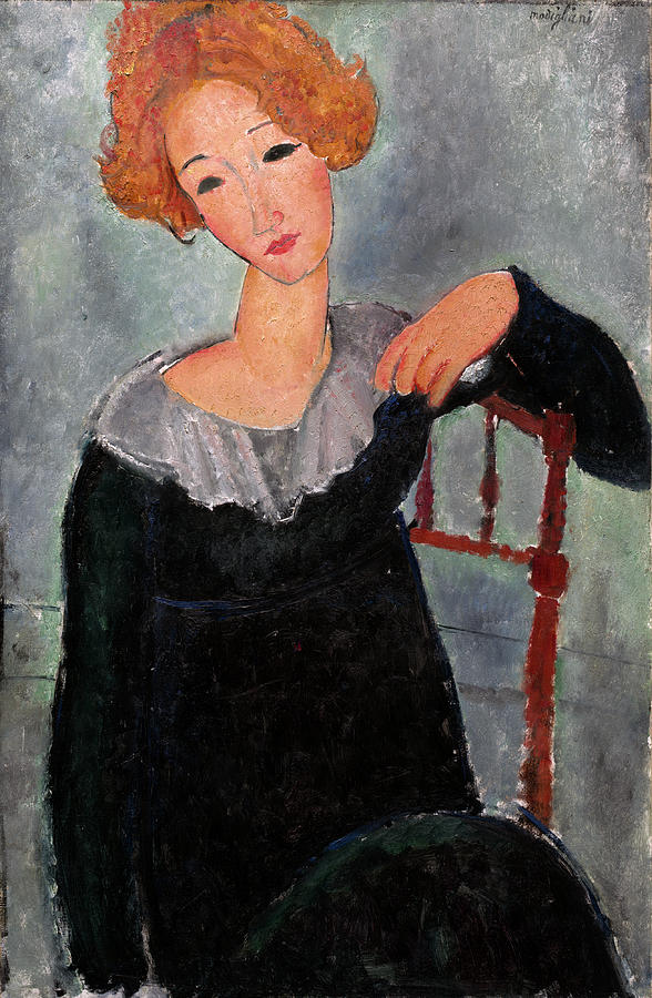 Woman with Red Hair #10 Painting by Amedeo Modigliani