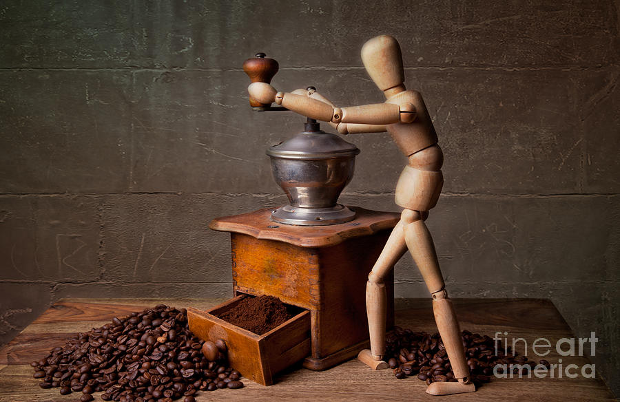 Coffee Photograph - Working the Mill #3 by Nailia Schwarz