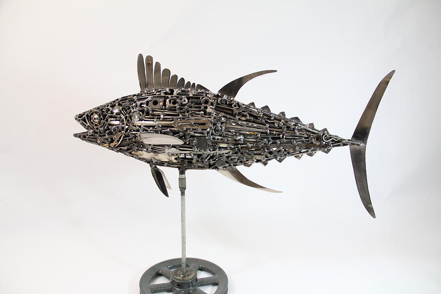 39 Tuna Fish Recycled Metal Art Sculpture