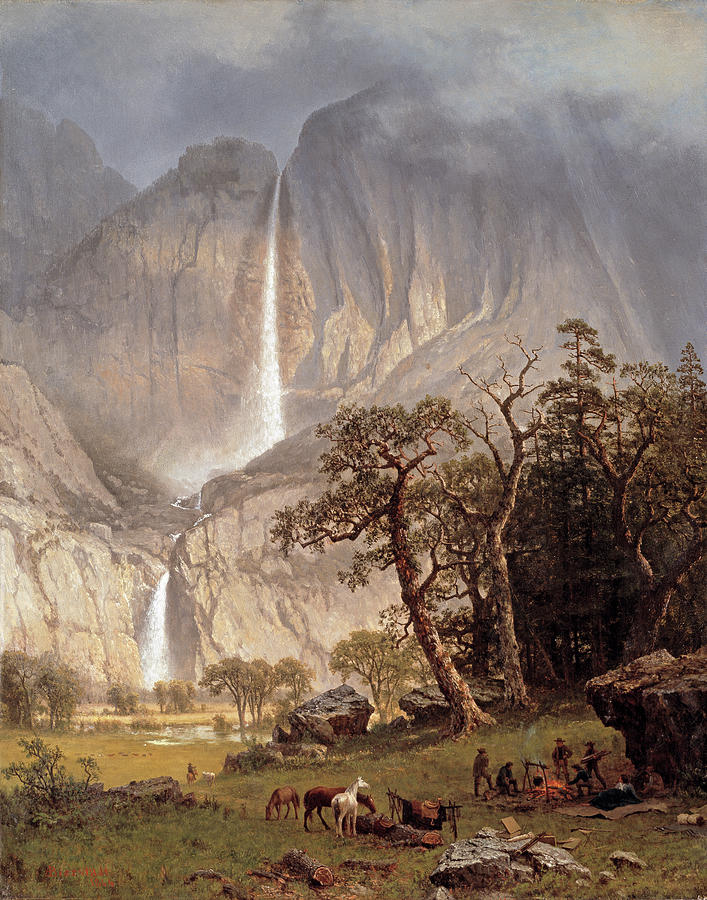 Albert Bierstadt  Painting - Yosemite falls #3 by Albert Bierstadt