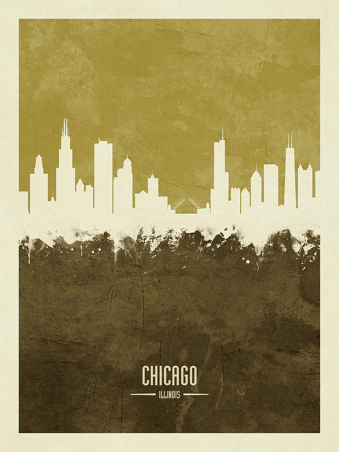 Chicago Illinois Skyline #30 Digital Art by Michael Tompsett