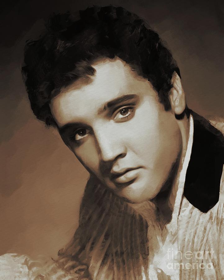 Music Painting - Elvis Presley, Rock and Roll Legend #30 by Esoterica Art Agency