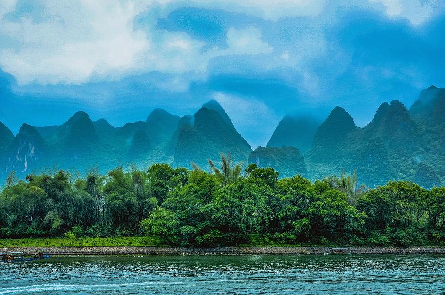 Karst mountains and Lijiang River scenery #30 Photograph by Carl Ning
