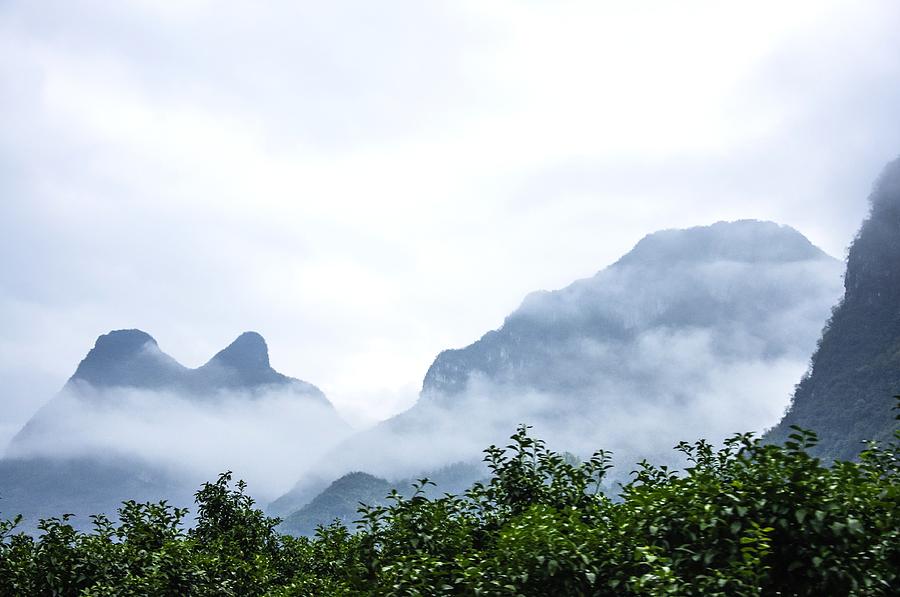 Mountains scenery in the mist #30 Photograph by Carl Ning