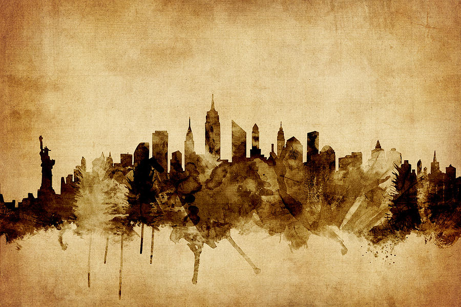United States Digital Art - New York Skyline #30 by Michael Tompsett