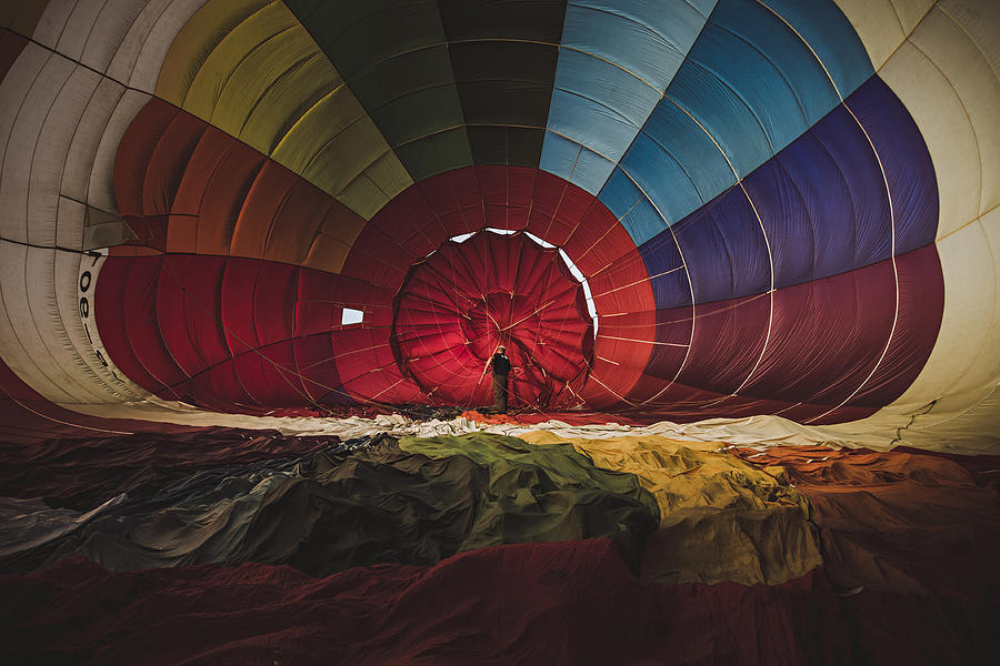 inside a hot air balloon