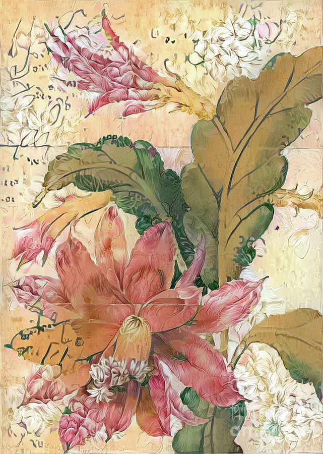Shabby Chic Botanical Flowers #30 Digital Art by Amy Cicconi