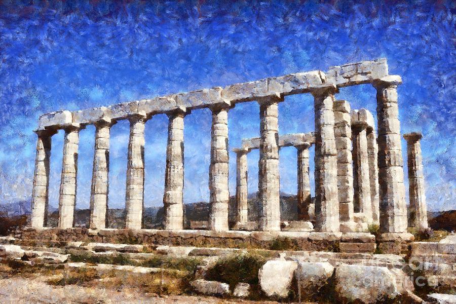 Temple of Poseidon #31 Painting by George Atsametakis