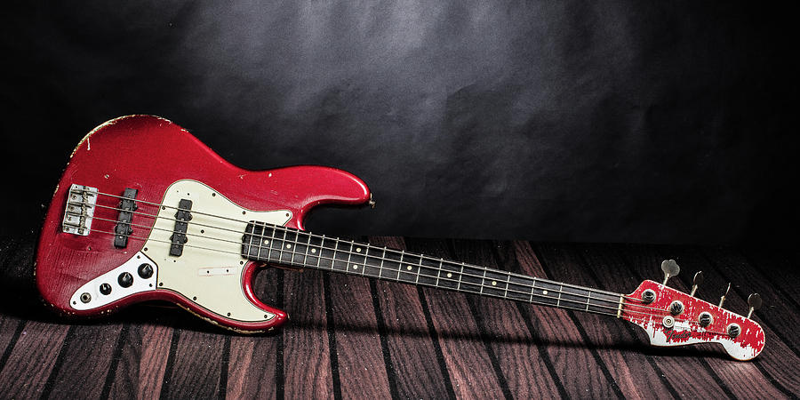 301 14 Fender Red Jazz Bass 1965 In Color Photograph By M K Miller