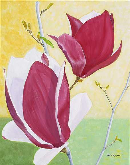 Flower Painting - Alexander Magnolias #3035 by Thi Nguyen