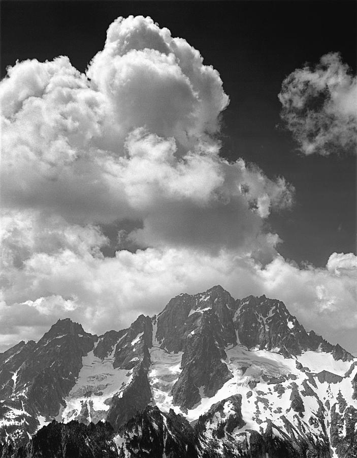 304638 Clouds over Mt. Stuart BW Photograph by Ed Cooper Photography