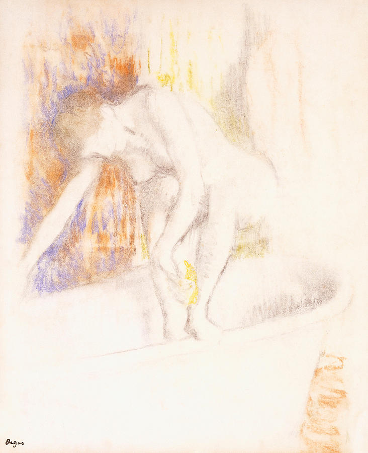 Edgar Degas Drawing - After the Bath by Edgar Degas